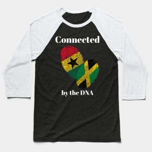 Ghana Jamaica DNA White Design Baseball T-Shirt